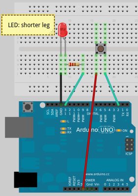 [Wiring a pushbutton as an Arduino sensor]