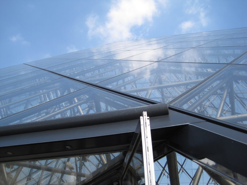 [Louvre entrance pyramid]