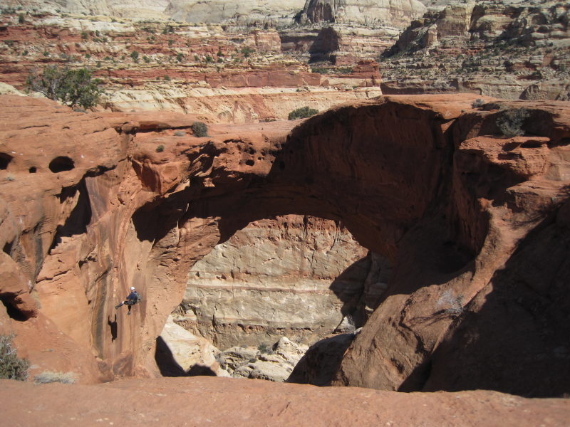 [A climber was rappelling  ...]