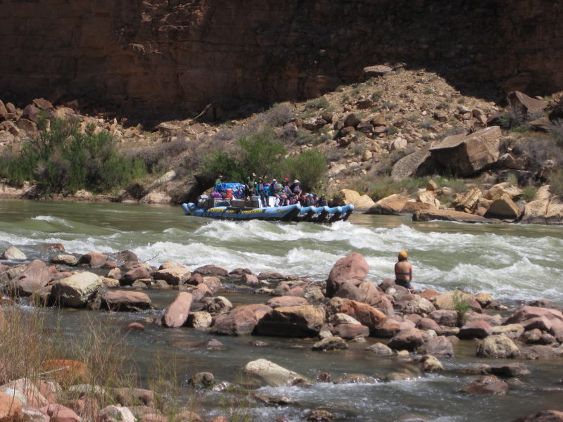 [Big weird commercial raft ...]