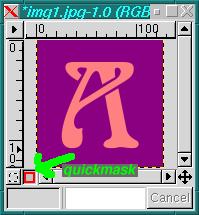 setting the quickmask