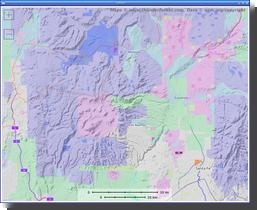 [Land ownership overlay PyTopo screenshot]